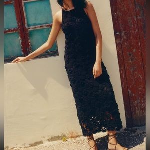 Zara black crochet knit dress special edition